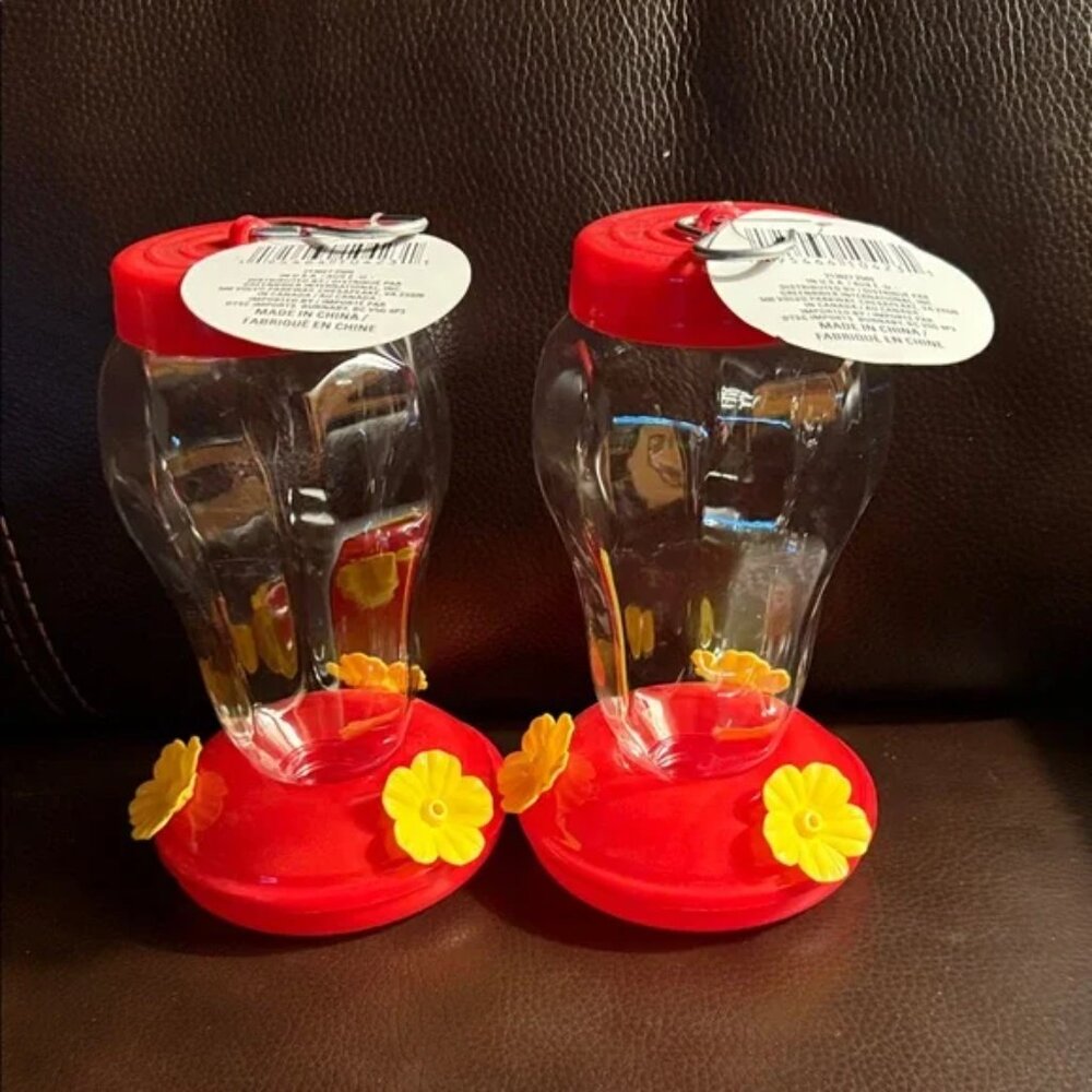 Humming bird - Bundle of 2 Red and Yellow Hummingbird Feeders